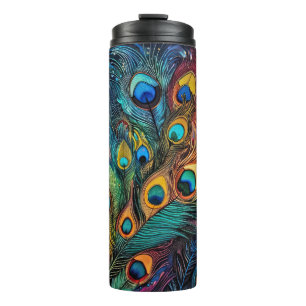 Peacock Feathers Thermal Tumbler
