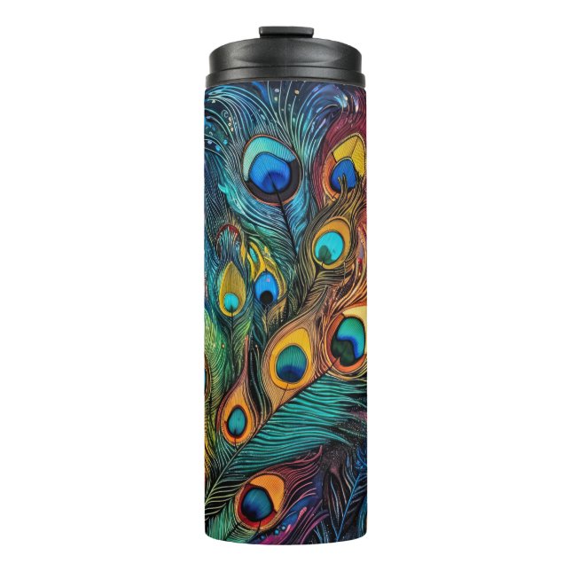 Peacock Feathers  Thermal Tumbler (Front)