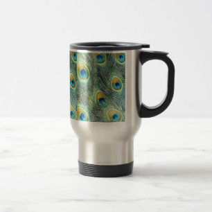 PEACOCK FEATHERS TRAVEL MUG