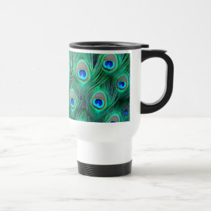 Peacock Feathers Travel Mug