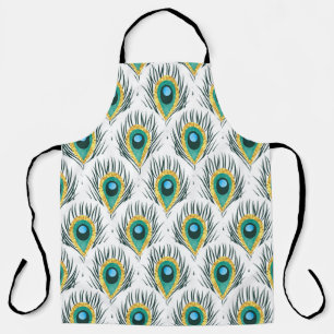 Peacock feathers: vintage seamless background. apron