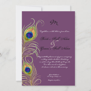 Peacock Feathers Wedding Invitation