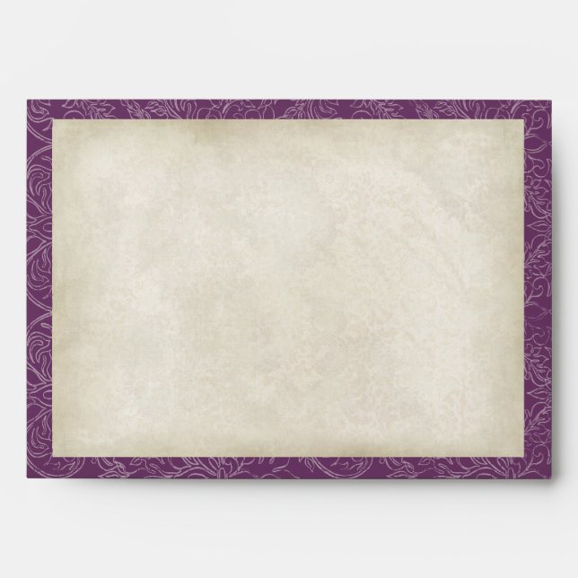 Peacock Feathers Wedding Invitation Envelope (Front)