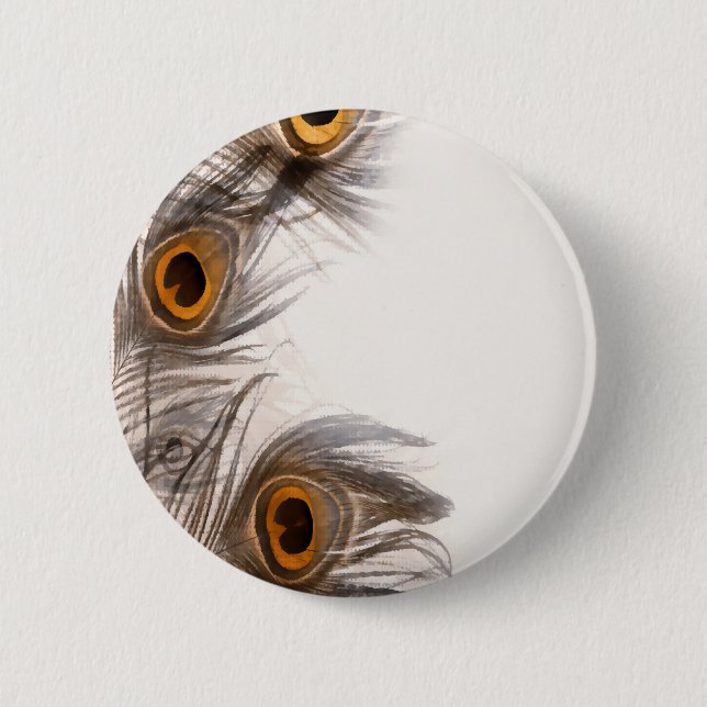 peacock Feathery background 6 Cm Round Badge (Front)