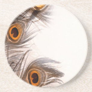 peacock Feathery background Coaster
