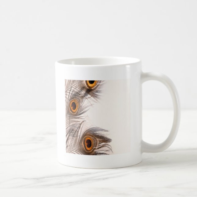 peacock Feathery background Coffee Mug (Right)