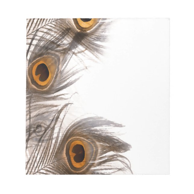 peacock Feathery background Notepad (Front)