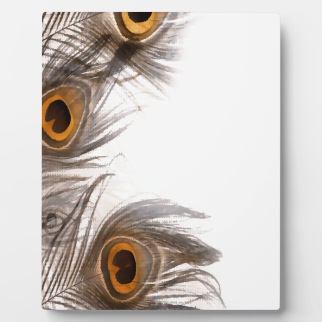 peacock Feathery background Plaque (Front)