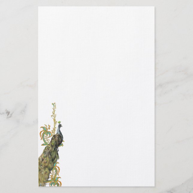 Peacock & Filigree Stationery/Letterhead Stationery (Front)