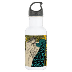 Peacock Fine Art Bird Nouveau 532 Ml Water Bottle