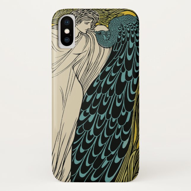 Peacock Fine Art Bird Nouveau Case-Mate iPhone Case (Back)