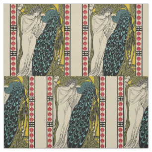 Peacock Fine Art Bird Nouveau Fabric