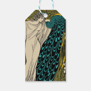 Peacock Fine Art Bird Nouveau Gift Tags