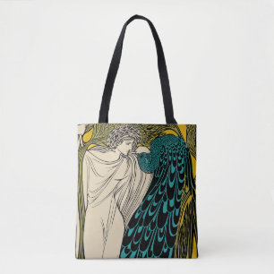 Peacock Fine Art Bird Nouveau Tote Bag