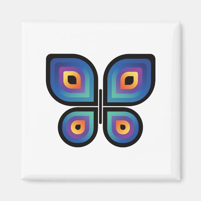 Peacock Flame Butterfly Magnet (Front)