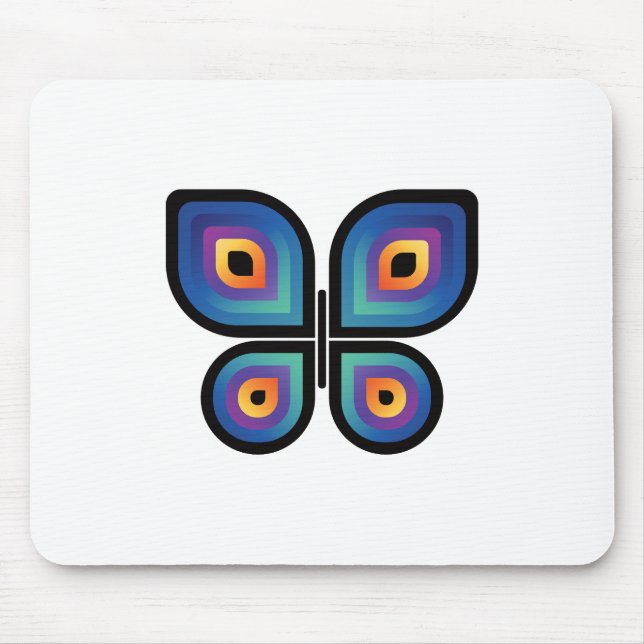 Peacock Flame Butterfly Mouse Mat (Front)