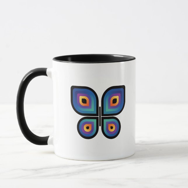 Peacock Flame Butterfly Mug (Left)