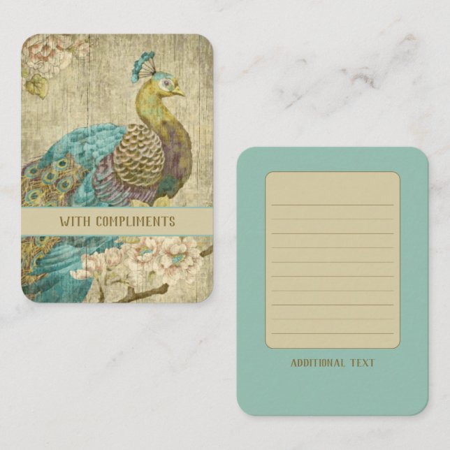 Peacock - Flat Note Card (Front/Back)