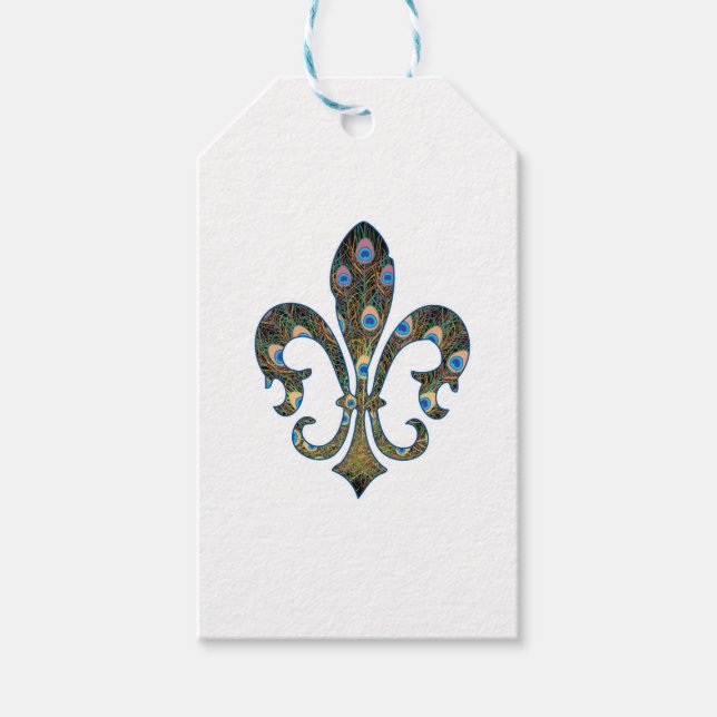 peacock fleur-02 gift tags (Front)