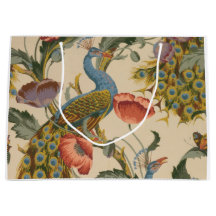 Peacock & floral gift bag