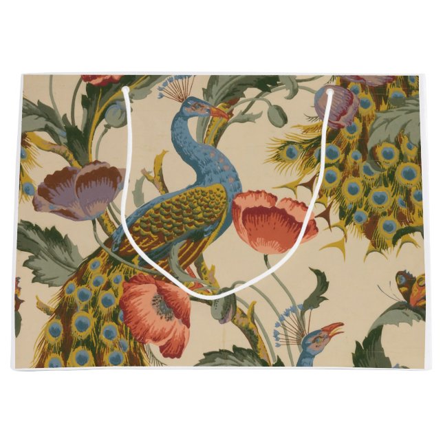 Peacock & floral gift bag (Front)