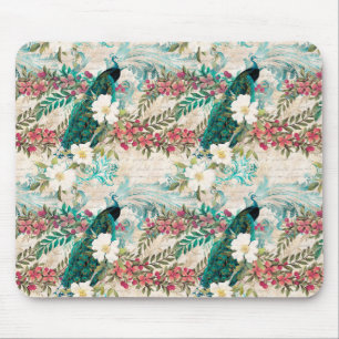 Peacock Floral Mouse Mat