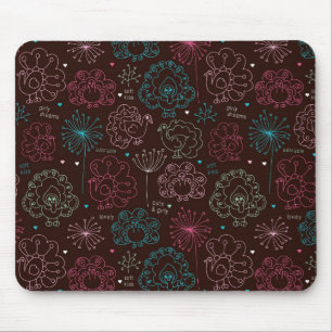 peacock flower india wallpaper vintage mouse mat