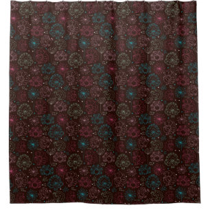 peacock flower india wallpaper vintage shower curtain