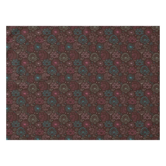 peacock flower india wallpaper vintage tablecloth (Front (Horizontal))