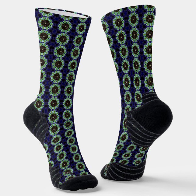 Peacock flower splendour socks (Angled)