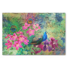 Peacock Flowers and Music Decoupage Tissue Paper
