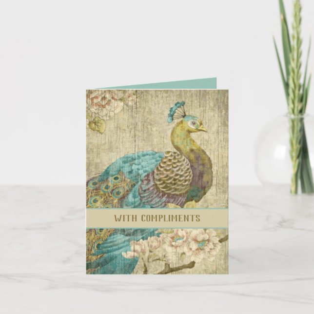 Peacock - Folded Note Card (Front)