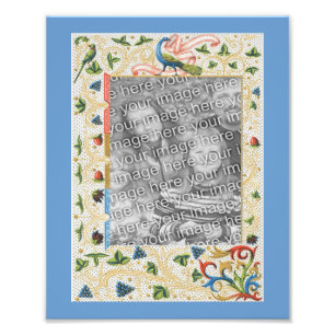 Peacock Fruit Art Template Frame Your Photo