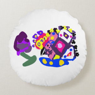 Peacock fun cool round cushion