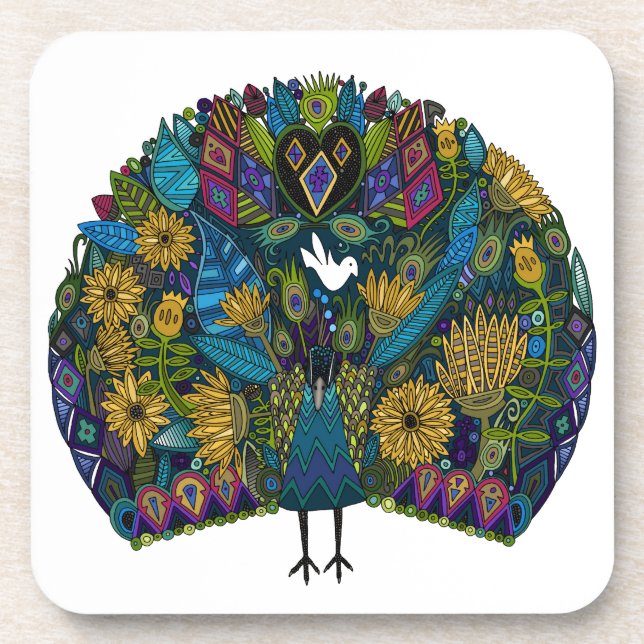 peacock garden coaster (Front)