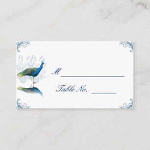 Peacock Garden in Blue and White Place Card
