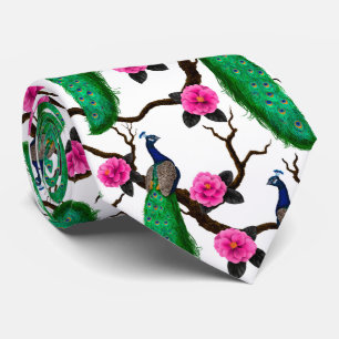 Peacock garden tie