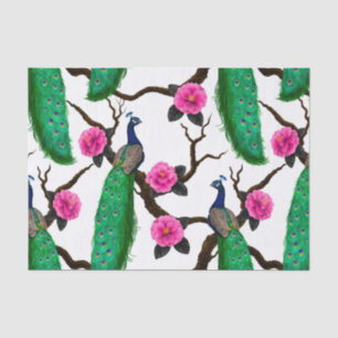 Peacock garden tissue paper