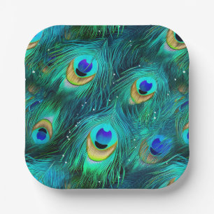 Peacock Glory Paper Plate