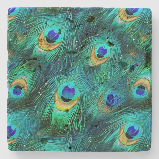 Peacock Glory Stone Coaster (Front)