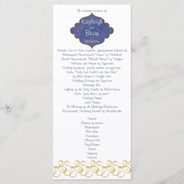 Peacock Glory Wedding Program Programme (Front)