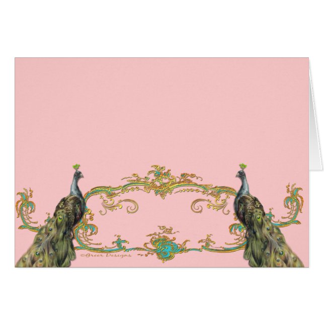 Peacock & Gold Filigree (Front Horizontal)