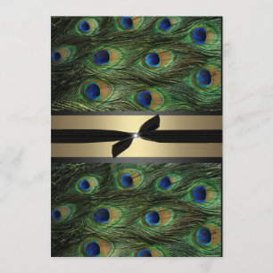 Peacock Green & Gold Wedding Invitation