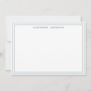 Peacock Green Modern Professional Double Border  Card