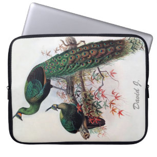 Peacock,green peafowl pavo muticus 1872 ... laptop sleeve