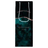 Peacock Green & Rose Gold Foil Congratulations