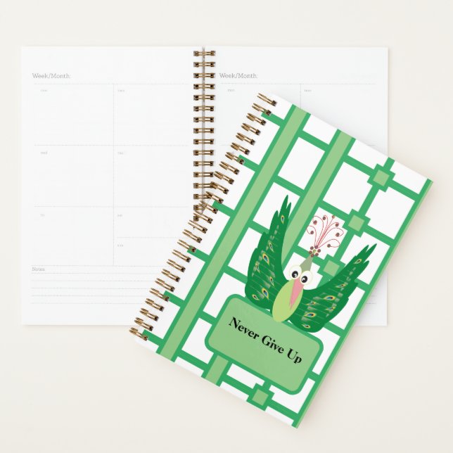 Peacock green whimsical planner (Display)