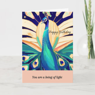 peacock happy birthday card