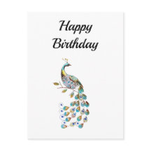 Peacock | Happy Birthday | Minimal 