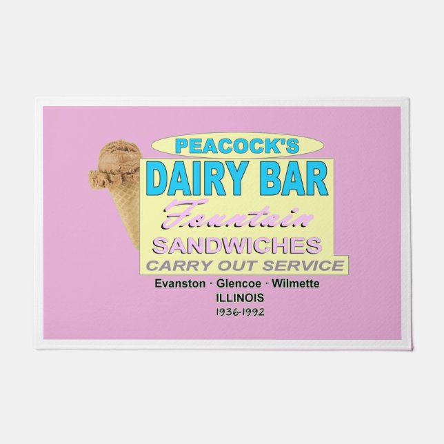 Peacock Ice Cream Company of Illinois Doormat (Front)